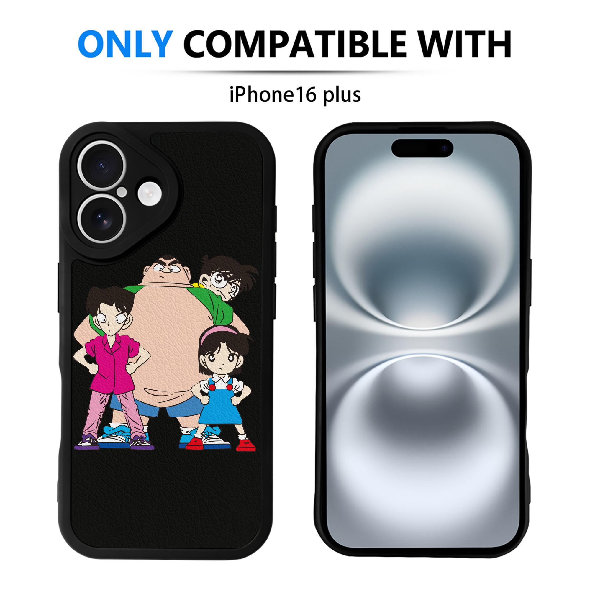（画像用） 名探偵コナン Detective Conan 【iPhone 16シリーズ対応】シリコンスマホケース（レザー調） 材質：シリコン
